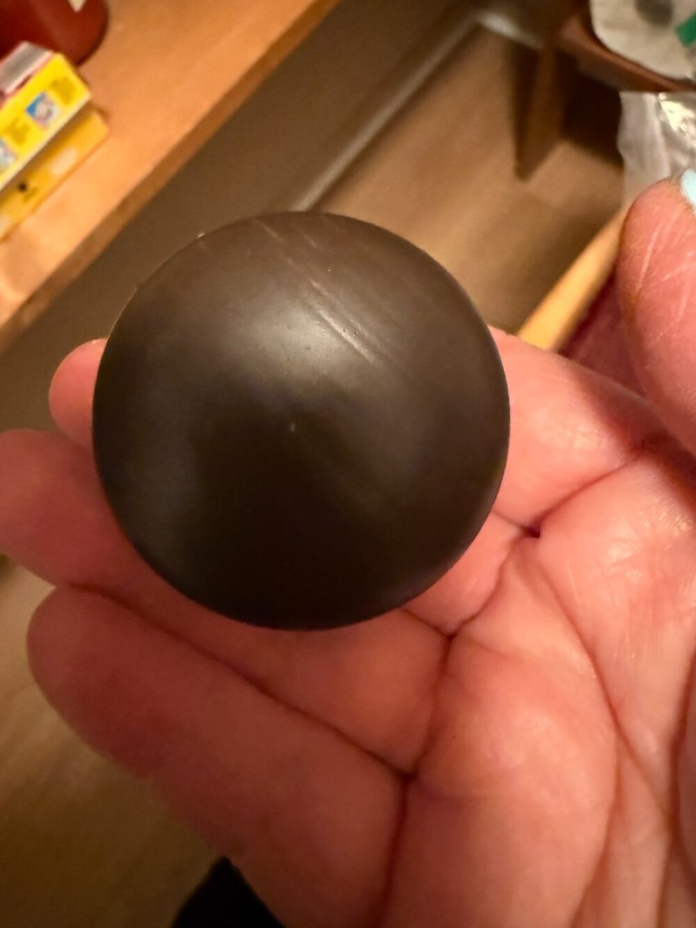 Rustic Brown Painted Round Wooden Knobs Farmhouse Wood Cabinet Pulls, Set of 2 - Picture 2 of 6